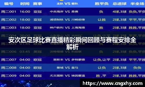 安次区足球比赛直播精彩瞬间回顾与赛程安排全解析